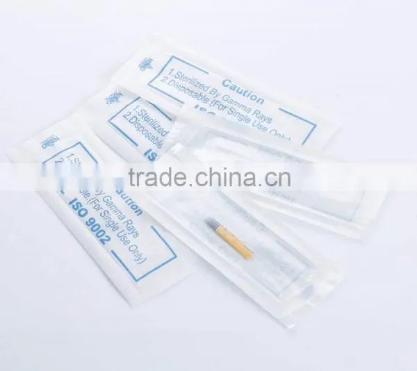 Permanent Makeup Microblading Eyebrow Tattoo Double Rows 9M1 15M1 Yellow Shading Blade photo-3