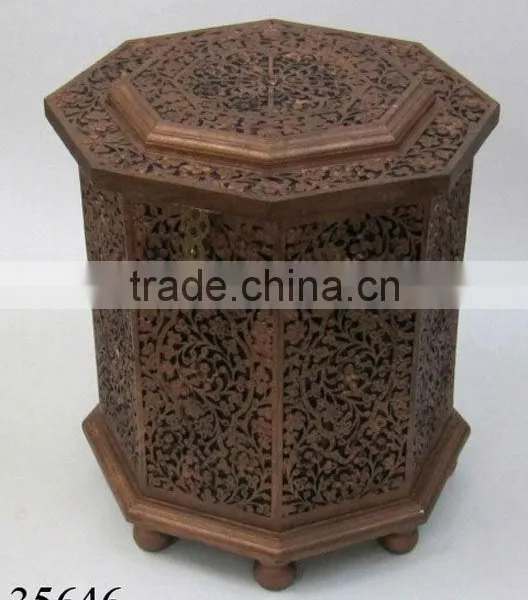 WOODEN TREASURE CHEST TRUNK STORAGE TOY BOX