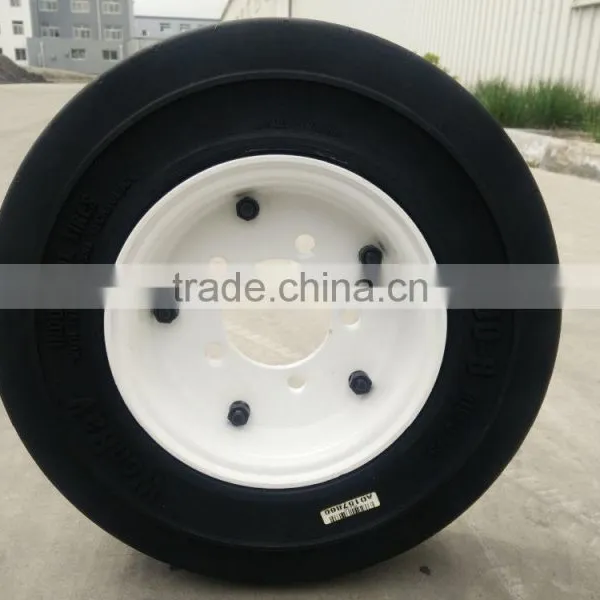 Discount Black Solid Tire Press White Split Rim 4.00-8 Wheel for Trailer photo-3