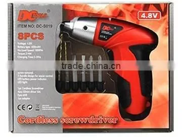 DC Mini Rechargeable Electric Screwdriver Household DIY Power Tool Set 8 Pcs Spare Parts photo-2