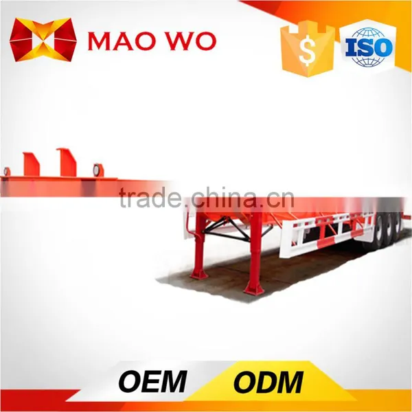 China 2 Axle 40 ft Flatbed Container Semi Trailer for Sale photo-6