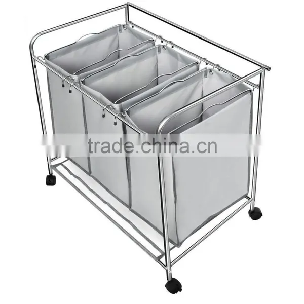 Vivinature 3 Lift-off Bags Laundry Sorter With Foldable Ironing Board, Multifunctional Laundry Cart photo-3