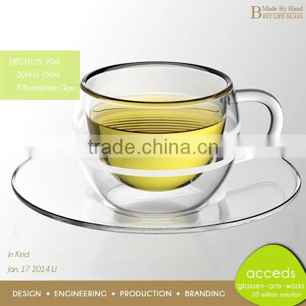 With Saucer Double Glass Handblown Christmas Fashionable Chinese Tea Cup photo-6