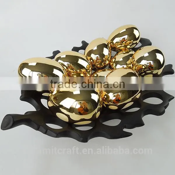 High Quality Decorative Ceremic Shinny Golden Egg photo-3