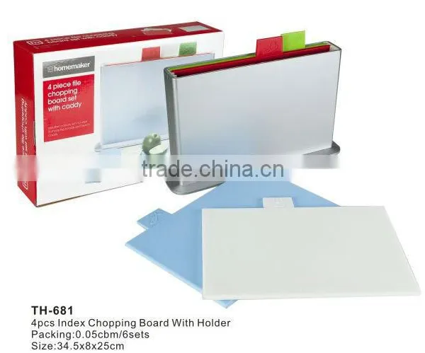100% BPA Free 4pcs Index Chopping Board/Cutting Board Set photo-4