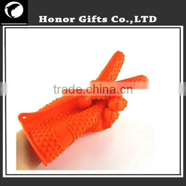 China Kitchen Cooking Oven Glove Non Stick Silicone BBQ Gloves photo-5