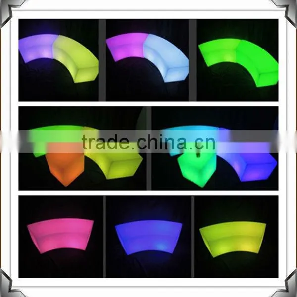 LED Colorful Garden Dining Table Bench Seats /classic Wicker Snake Bench photo-5