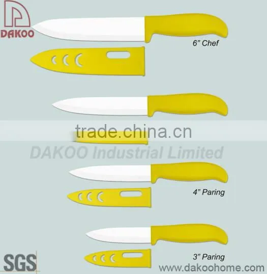 Factory in Yangjiang 4 Pieces Good Quality Color Handle Zirconia Chef/Paring Knife photo-2