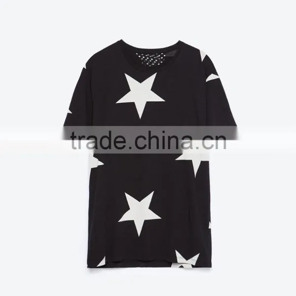 Custom And Wholesale Short Sleeves 100%cotton T Shirt Printing Star Print Round Neck Short Sleeves T-shirts For Men photo-3