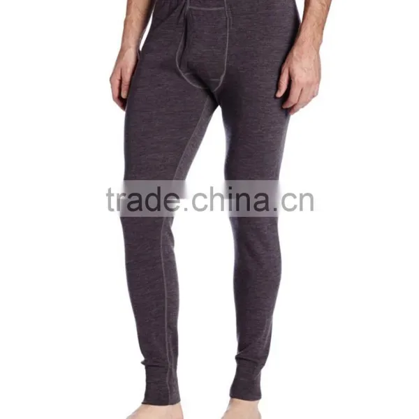 Custom Male Pure 100% Fine New Merino Wool Men's Athletics Midweight Bottom Outdoors Sports Winter Thermal Underwear Pants photo-2