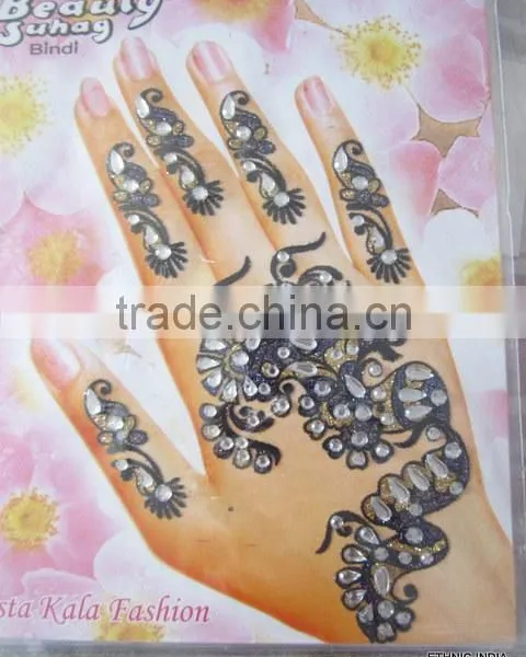 HAND Tattoo Sticker BINDI HENNA Glitter STICKER photo-4