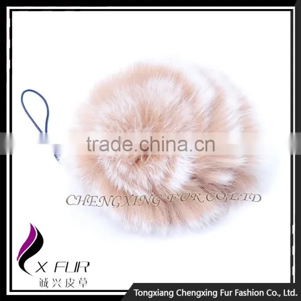 CX-A-54G Rabbit Fur Mobile Phone Strap Promotional Ring Fur Keychain photo-2
