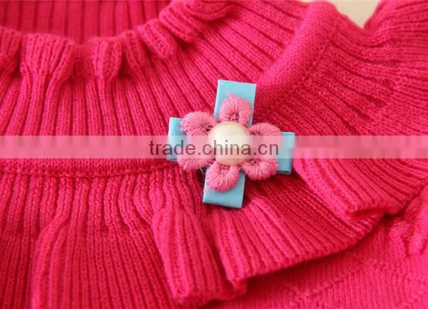 Hot New Products Sweaters High Quality Glassic Rose Red Children Sweater Appliqued Girls Sweaters photo-3