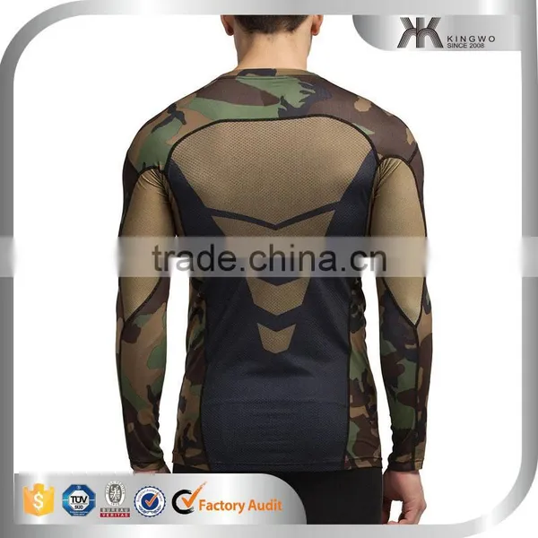 Mens Camo Fitness Clothes Compression Camouflage Sublimate Shirt Fitness Wear photo-2