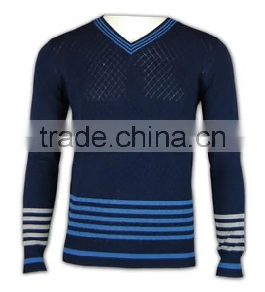 ISO9001/BSCI Manufature Popular Navy Blue Fitted Pullover Cardigan Sweater photo-2