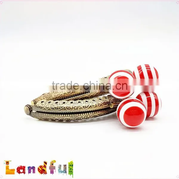 8.5cm Antique Brass Curved Candy Color Bead Sewing Metal Coin Purse Frame photo-5
