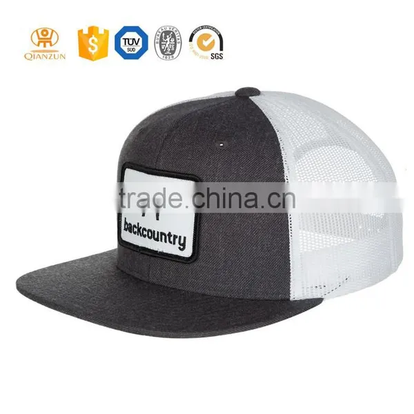 Wholesale Black 100% Cotton Blank Embroidery Patch Mesh Snapback Trucker Caps/hats
