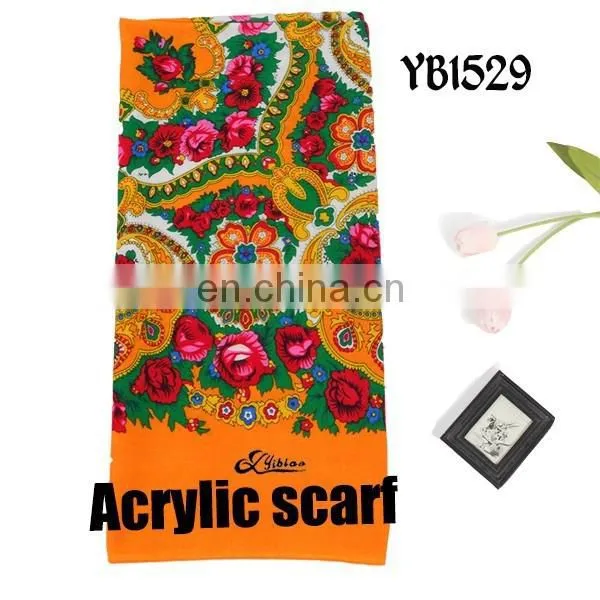 2016 Fashion Lady Scarf, Soft Acrylic Scarf, Printed Acrylic Hijab Factory, 100%Polyester Square Scarf Suit for Woman photo-2
