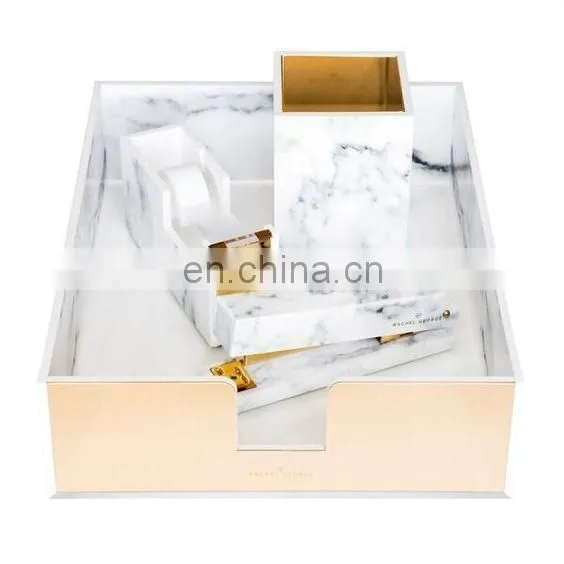 Wholesales Acrylic Marble Cheese Tray With Handles,wholesale Marble Serving Tray for Office Accessory photo-3