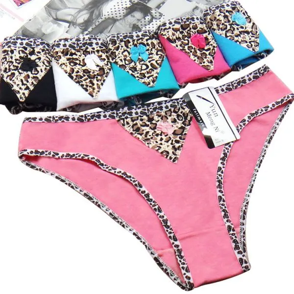 Yun Meng Ni Sexy Underwear Clarming Leopard Printed Girls Briefs Soft Cotton Ladies Panties photo-4