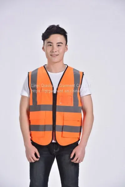 100% Polyester High Visibility Clothing 120g Fabric Reflective Tape Warning Vest Security Clothes for Wor photo-2