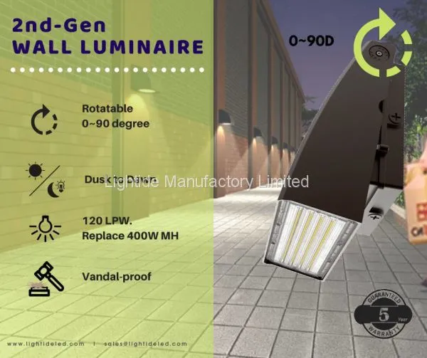 IP65 Rated Outdoor 25 Watt Led Wall Packs for Floodlights, 100-277vac, Replacing 75 MH Wall Lights photo-2