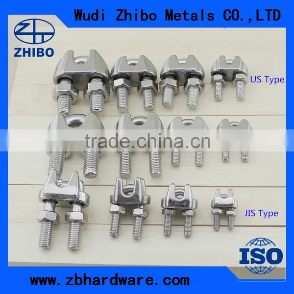 Silver Color High Polished Stainless Steel DIN741 Fasteners Wire Rope Clip / Clamp In Rigging photo-3