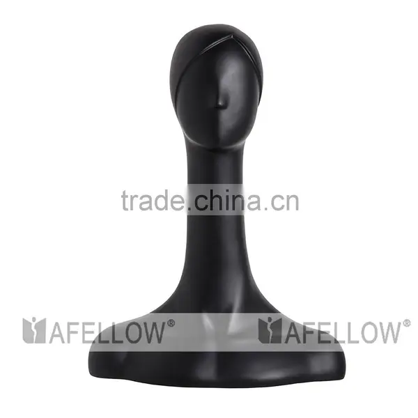 Female Abstract Head Mannequin,Fiberglass Woman Mannequin Head,Cheap Black Head,Dispaly Jewelry/ Hat /scarf H1082 photo-3
