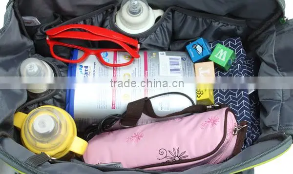 Custom Portable Fashion Diaper Bag With Changing Mat photo-6