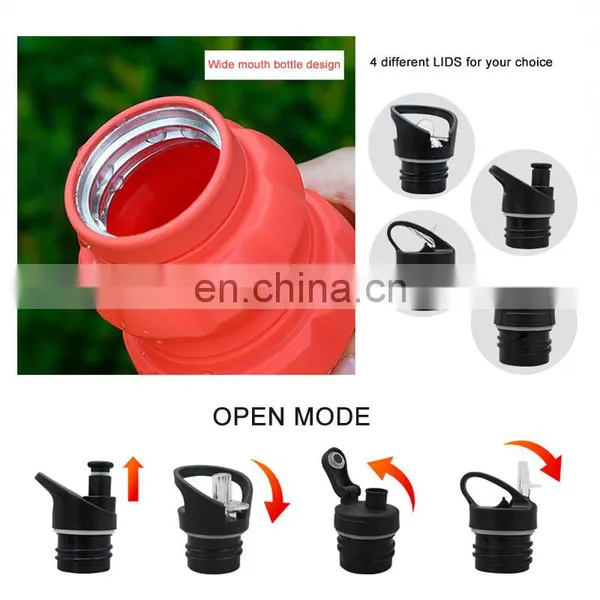 Outdoor Portable Foldable Grenade Sports Water Bottle Reusable Silicone Flask Drink Bottle With Mountaineering Buckle Hook photo-5
