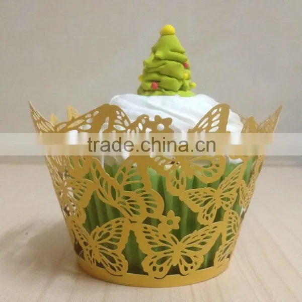 Custom Paper Wholesale Wedding Cupcake Wrapper Laser Cut photo-3