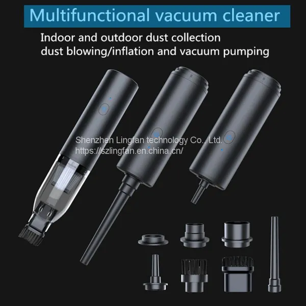 Xiaofan Wireless Multi-function Dust Remover, Dust Suction, Blowing, Vacuuming, Inflation, Intelligent Lighting, Emergency, Long Life, Vehicle, Home and Office C