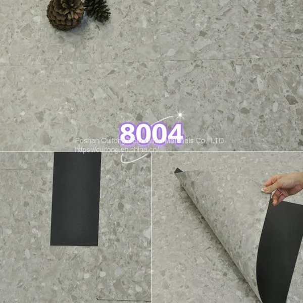 Office Marble Block Plastic Floor Cafe Milk Tea Restaurant Cement Grey PVC Floor Glue photo-5