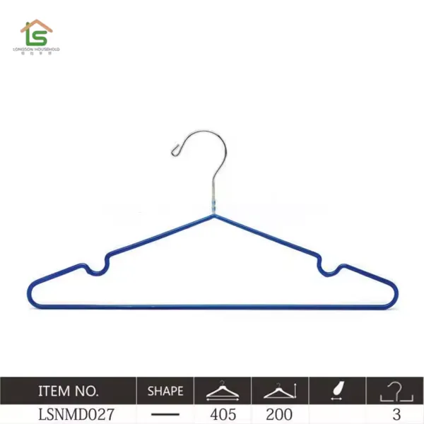 Factory Space Saving Metal PVC Dipped Wire Hangers Metal Hangers With Customized Color for Kids/ Women photo-5