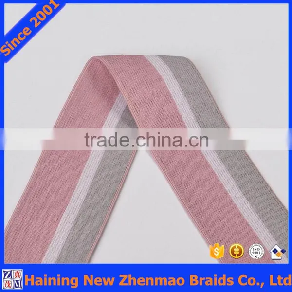 Favorable Three Color Striped Woven Elastic Hat Bands photo-2