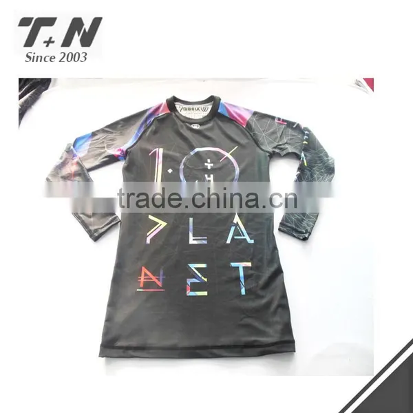 Custom Sublimation Printed Long Sleeve Rash Guard photo-5