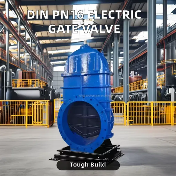 DIN Electric Motorized Gate Valve WCB Cast Steel Flange Resilient Seat Electric Gate Valve With Actuator Big Large Diameter Size photo-6