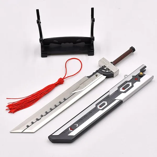 Metal Rokushiki Greatsword Keychain Anime Merchandise Metal Model Keychain, Zinc Alloy Spring-Action Sword Model With Sheath