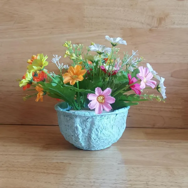 Decorative Tabletop Planter, 300g Load Capacity, 18cm Height, Natural Fiber Composite, Paintable, Compostable, Standard Compliant photo-2