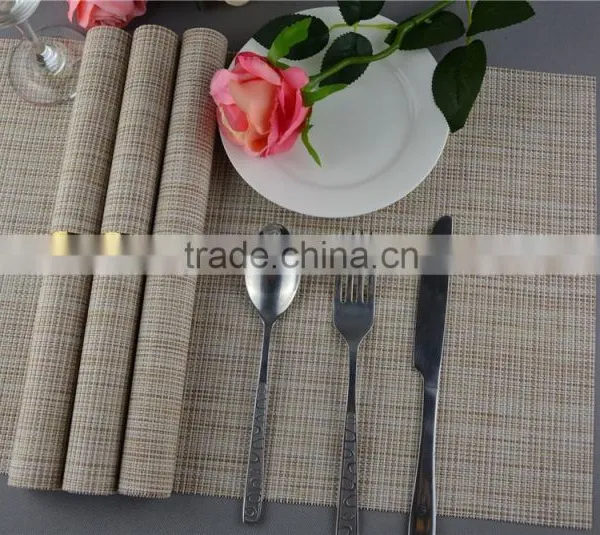 Table Decoration PVC Solid Color Disposable Flaxen Linen Table Placemat 45*30cm photo-4