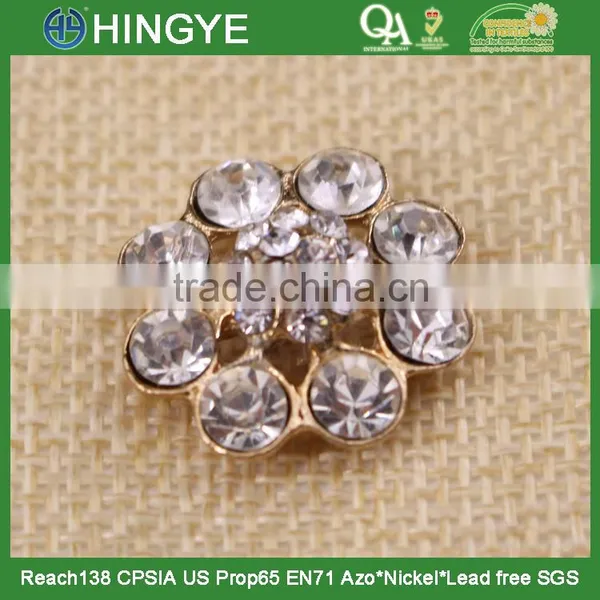 Gold Plating Wholesale Rhinestone Flower Button 15772-1 photo-2