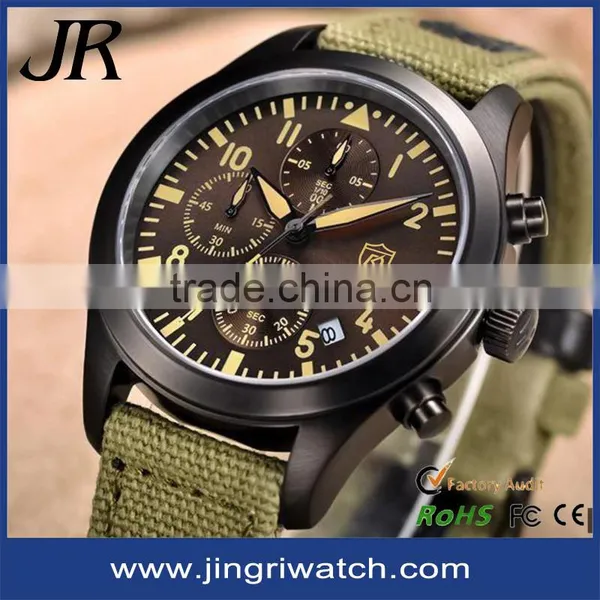New Arrive Men's Sport Watch With Velcro Strap IP Black Case Waterproof Stainless Steel Back photo-3