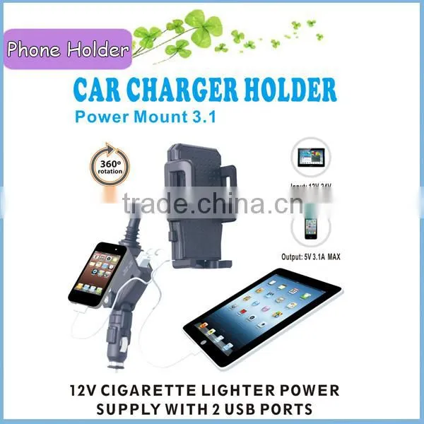 Car Phone Holder With 2 USB Ports Detachable Holder photo-4