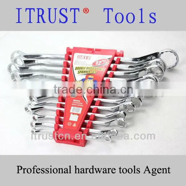 12pcs Fully Polished Double Ring Wrench Set WR9005