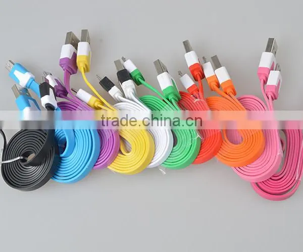 China Wholesale Flat Colored Micro Usb Cable With Mobile Phone photo-4