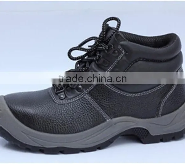 Genuine Leather Safety Shoes PU Injected Steel Toe Cap Industrial Work Boots 9071 photo-2