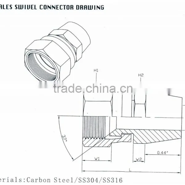 Females Swivel Connector Drawing From Jiangyin MAISUN Company