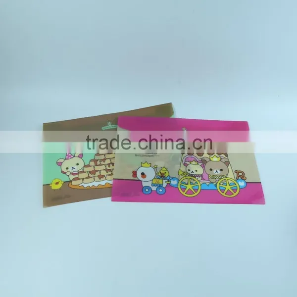 Lovely Bear Design Button File Folder Carrying Case, a4 Clear File Folder Document Holder, Plastic Document Bag for School photo-3