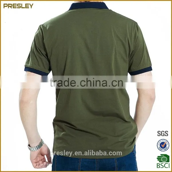 2016 OEM Custom Men Navy Cotton Classic Collar Dri Fit Polo Shirt Wholesale photo-4