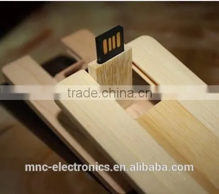 ECO Friendly Wooden Material Personalized Laser Engraving Logo 16GB Credit Card Usb Flash Pen Drives photo-2